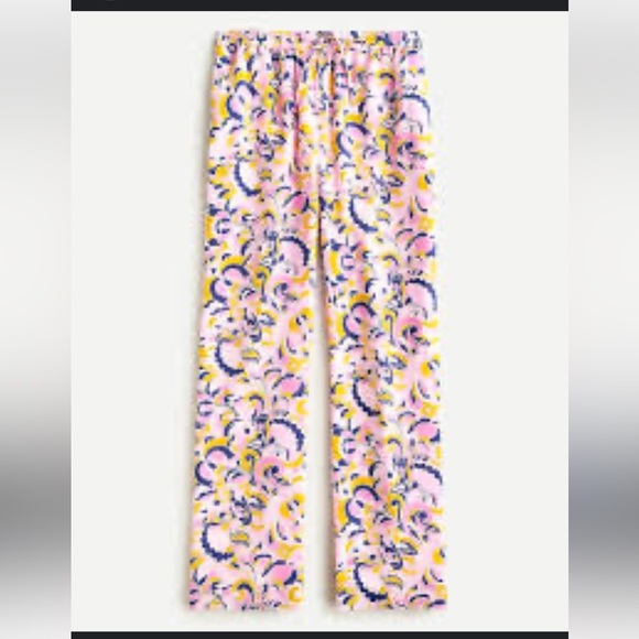 J crew slik pull on  paisley swirl multi color pants size 4 pink blue yellow - Picture 9 of 9